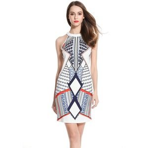 Venus Sleeveless Halter Neck Geometric Dress L